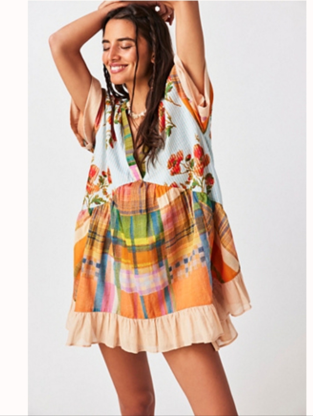 Free People Agnes Printed Mini Dress